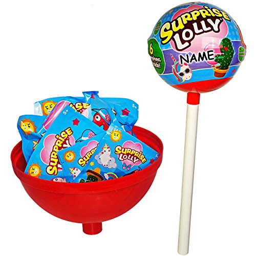 alles-meine.de GmbH 2 Stück große Lolli - mit Überraschungstüten + Wundertüten - inkl. Name - 60 cm - Geschenkset/Überraschungspaket - Lolly Bonbon Mädchen & Jungen - Überras.. von alles-meine.de GmbH