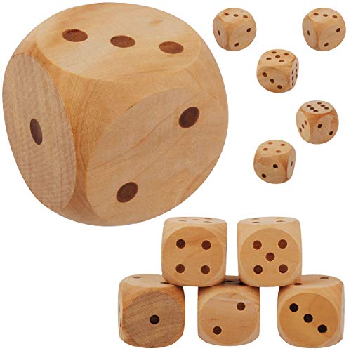 alles-meine.de GmbH 2 Stück große XL Würfel - aus Holz - 5,6 cm * 5,6 cm - Augenwürfel - Holzwürfel - unbehandelt - für Drinnen & Draußen - Spielwürfel - Spielewürfel - Buche -.. von alles-meine.de GmbH