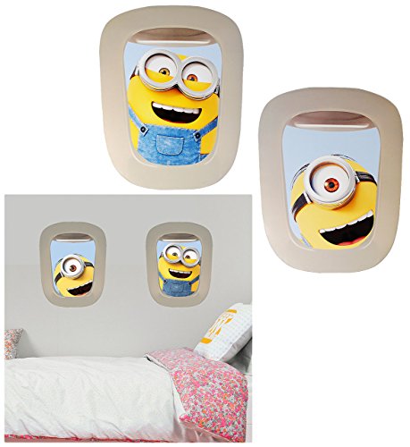 alles-meine.de GmbH 2 Stück: große Wandsticker - Minion - Ich einfach unverbesserlich/Bullauge - Flugzeug Fenster - selbstklebend + wiederverwendbar - Aufkleber für Kinde.. von alles-meine.de GmbH