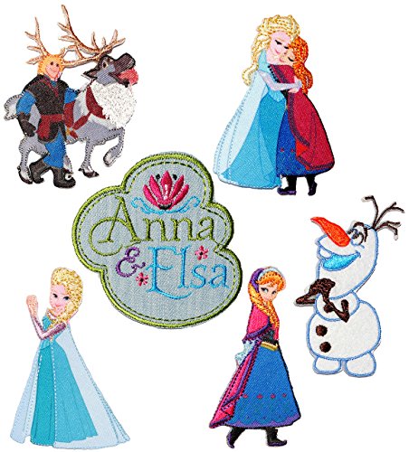 alles-meine.de GmbH 2 TLG. Set Bügelbilder - Frozen - die Eiskönigin - 7,2 cm * 7,5 cm - Aufnäher Applikation - völlig unverfroren - Emblem - Arendelle - Anna ELSA/Rentie.. von alles-meine.de GmbH