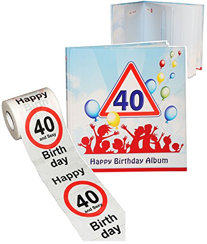 alles-meine.de GmbH 2 TLG. Set Geburtstag - 40 Jahre - Happy Birthday - Erinnerungsalbum/Fotoalbum + Toilettenpapier Rolle - Gebunden zum Einkleben & Eintragen - Album & .. alles-meine.de GmbH 2 TLG. Set Geburtstag - 40 Jahre - Happy Birthday - Erinnerungsalbum/Fotoalbum + Toilettenpapier Rolle - Gebunden zum Einkleben & Eintragen - Album & .. von alles-meine.de GmbH