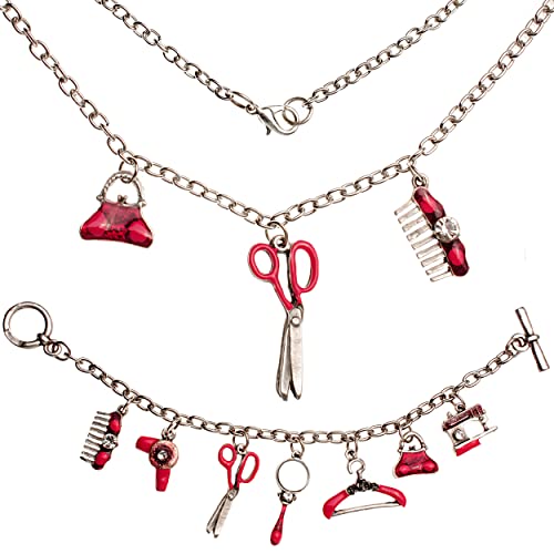 alles-meine.de GmbH 2 TLG. Set: Kinderschmuck Verschiedene Motive frei wählbar Kinder - Kette + Bettelarmband Schere - Tasche - Nähmaschine/rot - Silber grau für Kinder.. von alles-meine.de GmbH