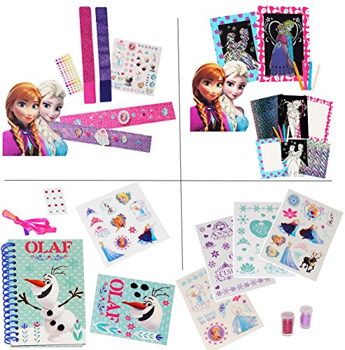 alles-meine.de GmbH 2 Verschiedene Set´s: zum Basteln - Frozen - die Eiskönigin - ELSA & Anna - Glitzerbilder oder Notizbuch gestalten oder Armbänder basteln - mit Glitzersti.. von alles-meine.de GmbH