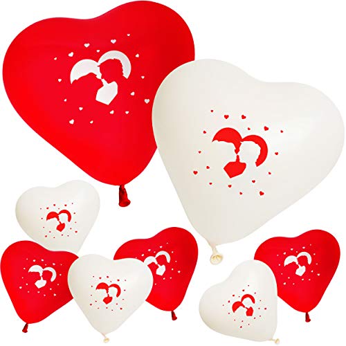 alles-meine.de GmbH 24 TLG. Set große Luftballons - Herzen/Herz Form - weiß & rot - Ballon für Helium oder Luft geeignet - 25-30 cm groß - Hochzeit Verlobung Liebe Feier Trau.. von alles-meine.de GmbH