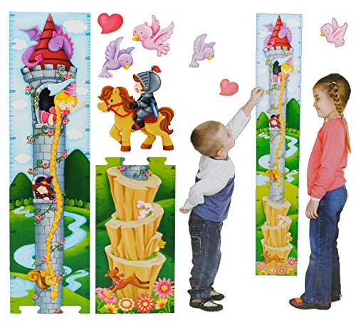 alles-meine.de GmbH 3-D Moosgummi - Meßlatte - Märchen Turm Rapunzel - Wandtattoo selbstklebend mit 4 Sticker/Aufkleber - Messlatte/Meßlatten - Wachstumsleiste - für Kinder /.. von alles-meine.de GmbH