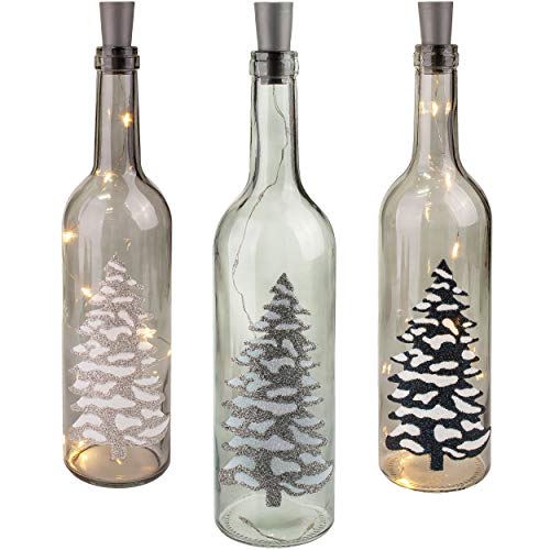 alles-meine.de GmbH 3 Stück Lichterflaschen/LED - Licht Dekoflaschen - Weihnachten & Winter - Lichtflasche - Tannenbaum/Flasche mit Licht - 30 cm - Batterie betrieben - war.. von alles-meine.de GmbH