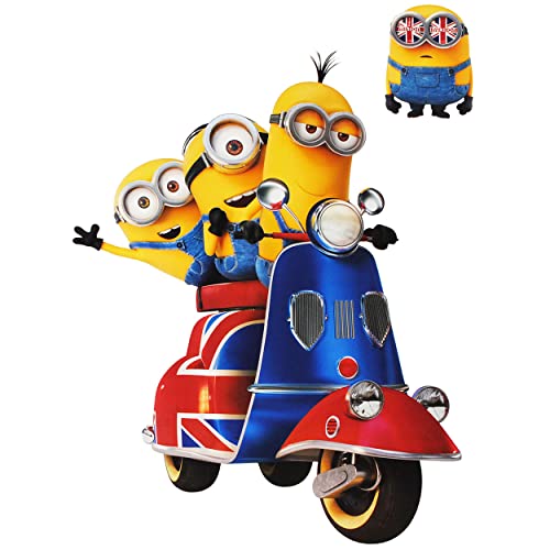 alles-meine.de GmbH 3 TLG. Set XL Wandtattoo/Sticker - Minion - Ich einfach unverbesserlich/auf einem Roller - Scooter - Great Britain - Wandsticker - Aufkleber für Kin.. von alles-meine.de GmbH