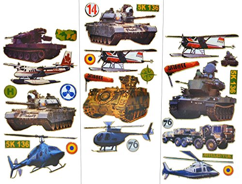 alles-meine.de GmbH 30 TLG. Set Sticker/Aufkleber - Militär Panzer - selbstklebend - für Jungen - Stickerset Kinder - z.B. für Stickeralbum/Luftwaffe Bundeswehr Kampfpanzer S.. von alles-meine.de GmbH