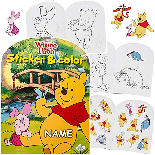 alles-meine.de GmbH 32 Seiten großes XL Malbuch - A4 - inkl. Name - Winnie Pooh - mit vielen Sticker & Aufkleber - Dickes Kindermalbuch - für Stifte & Wassermalfarben - Bastelb.. von alles-meine.de GmbH