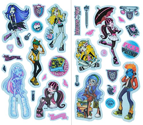 alles-meine.de GmbH 32 TLG. Set Sticker/Aufkleber - Monster High - selbstklebend mit Glitzer - für Mädchen pink Gothik Puppen Stickerset Kinder - z.B. für Stickeralbum/Dracul.. von alles-meine.de GmbH