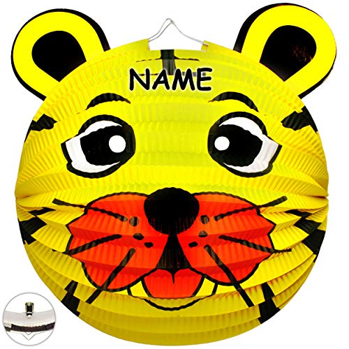 alles-meine.de GmbH 3D Effekt Laterne/Lampion - Löwe - Tiger - Teddy Bär - inkl. Name - aus Papier - für Kinder - Papierlaterne - Lampe - Laternen Lampions - Kerzen Kerze - F.. von alles-meine.de GmbH