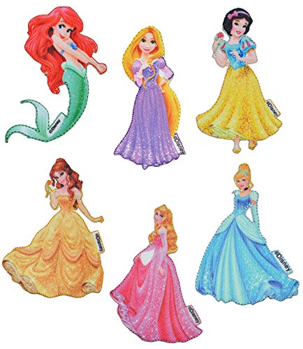 alles-meine.de GmbH 4 TLG. Set: Bügelbilder - Prinzessinnen - 6,5 cm * 11 cm - Prinzessin/Princess - Aufnäher Applikation - gewebter Flicken - Schneewittchen, Rapunzel, Cindere.. von alles-meine.de GmbH