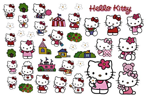 alles-meine.de GmbH 40 TLG. Set XL Wandtattoo/Fensterbild Hello Kitty Katze - Kind Kinder Mädchen Wandsticker Aufkleber von alles-meine.de GmbH