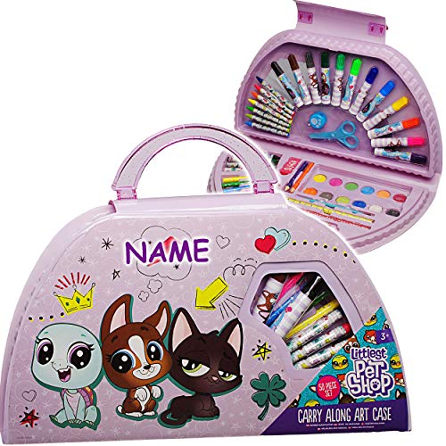 alles-meine.de GmbH 51 TLG. Set - XL Stifte-Koffer - Littlest Pet Shop - inkl. Name - Malkasten - Malkoffer mit Stiften + Filzstifte + Buntstifte + Wasserfarben + Wachsmal Farben.. von alles-meine.de GmbH