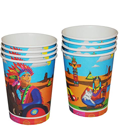 alles-meine.de GmbH 8 TLG. Set Pappbecher Becher - Indianer & Cowboy Western - Geburtstag/bunt für Kaffee - Kindergeburtstag - Einwegbecher/Kaffeebecher - Partybecher -.. von alles-meine.de GmbH