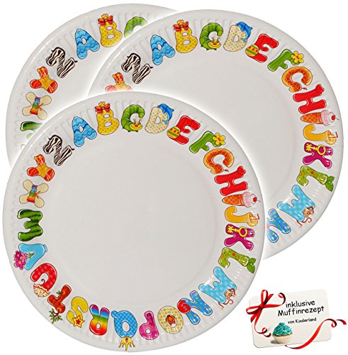 alles-meine.de GmbH 8 TLG. Set Pappteller - Buchstaben - ABC/Alphabet - Teller zum Schulanfang/Geburtstag - Ø 23 cm - Schuleinführung & Kindergeburtstag - Einwegteller .. von alles-meine.de GmbH