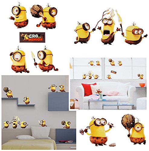 alles-meine.de GmbH 9 Stück: Wandsticker - Minion - Ich einfach unverbesserlich/Cro - Urwald Urminion - selbstklebend + wiederverwendbar - Aufkleber für Kinderzimmer - Wand.. von alles-meine.de GmbH