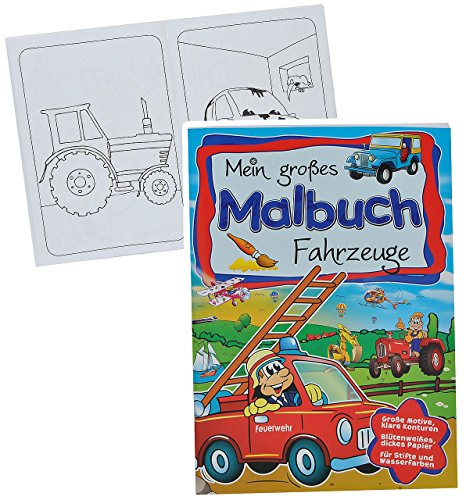 alles-meine.de GmbH A4 - großes Malbuch - Fahrzeuge - Kindermalbuch - Feuerwehr/Eisenbahn/Auto/Traktor/Schiffe/Bagger - Ausmalbuch mit Malvorlagen für Jungen - groß zum.. von alles-meine.de GmbH