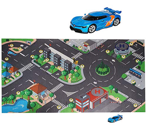 alles-meine.de GmbH Autoteppich/Spielteppich - ERWEITERBAR - große Stadt mit Straßen - incl. Fahrzeug - für Autos - Spielmatte - Autoteppich - Fahrzeug Teppich - Kinderzimm.. von alles-meine.de GmbH