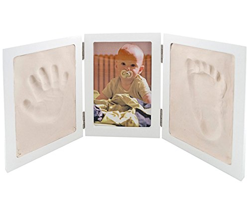 alles-meine.de GmbH Bastelset - Händeabdruck + Fußabdruck - mit Fotorahmen - für Kinder & Erwachsene - Rahmen Abdruck - Kind Kinder Form - Gipsformen Gips gießen Gips - Babyabdru.. von alles-meine.de GmbH