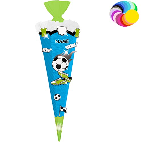 alles-meine.de GmbH Bastelset - Schultüte Farbe & Größe wählbar 70/85 / 100 cm - Fussball - inkl. Name - Farbe frei wählbar - Bastelschultüte - Zuckertüte zum selber Bastel.. von alles-meine.de GmbH