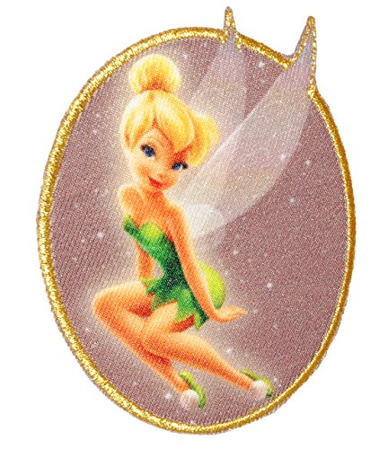 alles-meine.de GmbH Bügelbild - - Fairies - Tinkerbell - 7,2 cm * 9 cm - Aufnäher Applikation mit Glitzer Effekt - Peter Pan - gewebter Flicken - Jungen & Mädchen - Fairy/S.. von alles-meine.de GmbH