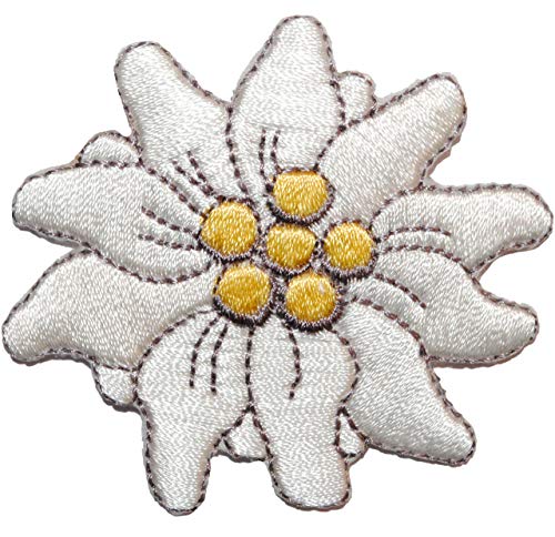 alles-meine.de GmbH Bügelbild - große Blüte - Edelweiss - 7,2 cm * 6,4 cm - Aufnäher/Applikation/Aufbügler - gestickter Flicken - Bügelflicken/Hosenflicken - Bügelsticker -.. von alles-meine.de GmbH