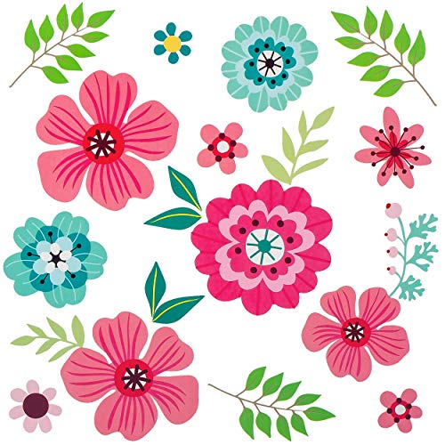 alles-meine.de GmbH Fenster Sticker Motivwahl Kinder & Erwachsene - 3 * 14 TLG. Set - Hibiskus Blumen & Blüten - statisch haftend - selbstklebend + wiederverwendbar - Set Stic.. von alles-meine.de GmbH