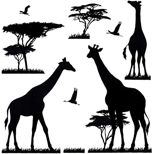 alles-meine.de GmbH Fenster Sticker Motivwahl Kinder & Erwachsene - 3 * 9 TLG. Set - Afrika - Giraffen Safari - statisch haftend - selbstklebend + wiederverwendbar - Set Stick.. von alles-meine.de GmbH