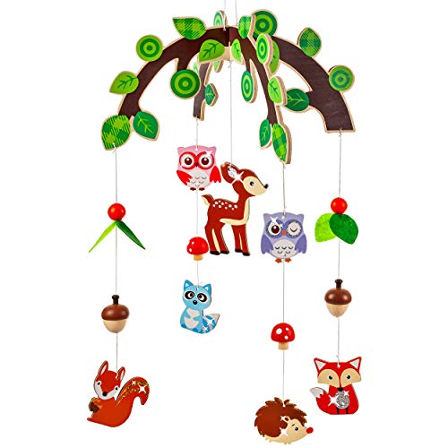 alles-meine.de GmbH Holzmobile Motivwahl Tiere im Wald & Eulen Unruhe aus Holz - Spielzeug Windspiel/Tiere Baby Mobile - Windspiel - Traumfänger - Babymobile - Spielzeugm.. von alles-meine.de GmbH