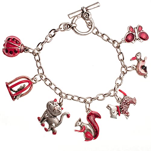 alles-meine.de GmbH Kinderschmuck Verschiedene Artikel & Farben frei wählbar Bettelarmband/Armband Katze - Marienkäfer - Schmetterling - Hund - Hase - Eichhörnchen/rot .. von alles-meine.de GmbH