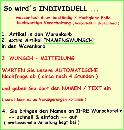 alles-meine.de GmbH Nachkauf - für Namenswunsch Größen und Farben für ALLE Untergründe von alles-meine.de GmbH