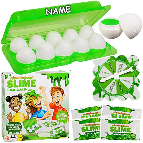 alles-meine.de GmbH Nickelodeo. - Spiel/Partyspiel - Slime Smash - inkl. Name - Schleim Eier/Eierspiel - Geburtstag - Hut Geburtstagsspiel Fest - Spaßspiel - Scherzspiel - Ki.. von alles-meine.de GmbH