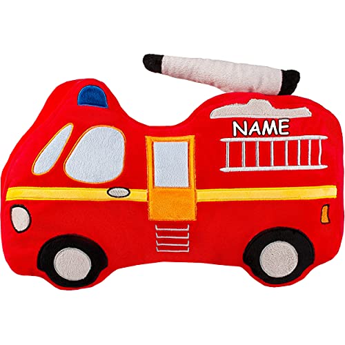 alles-meine.de GmbH Plüsch - Kissen/Schmusekissen/Sitzkissen Design wählbar Auto Feuerwehr - inkl. Name - Kuschelkissen - 40 cm x 29 cm - Figur Form - groß - sehr weich -.. von alles-meine.de GmbH