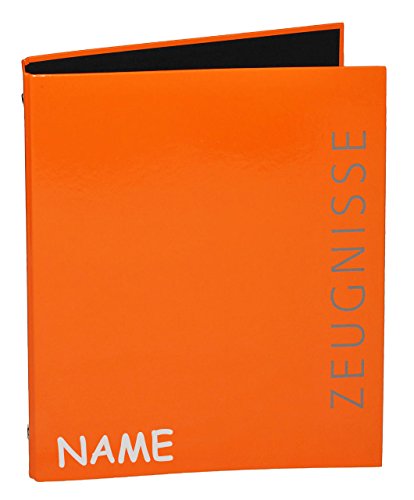 alles-meine.de GmbH Ringbuch/Sammelordner Zeugnisse incl. Name - ORANGE A4 für Dokumente/Zeugnis/Zeugnisheft/Dokumentenmappe/Zeugnismappe/Zeugnisordner - Ordner R.. von alles-meine.de GmbH