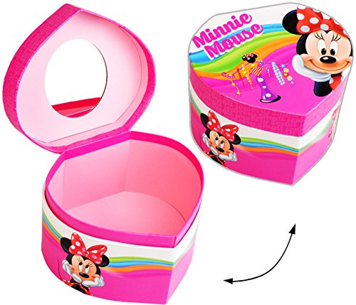 alles-meine.de GmbH Schmuckkasten/kleine Schatztruhe - Herz mit Spiegel - - Minnie Maus - Utensilo - Kinderzimmer - z.B. für Schmuck - Schmuckschatulle/Dose - Schmuckbox .. von alles-meine.de GmbH