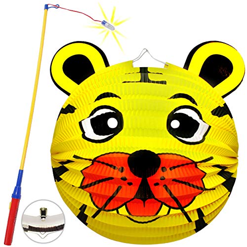 alles-meine.de GmbH Set: Laterne/Lampion + LED Laternenstab - Löwe - Tiger - Teddy Bär - für Kinder - Papierlaterne aus Papier - Lampe - Laternen Lampions - Kerzen Kerze - Figu.. von alles-meine.de GmbH