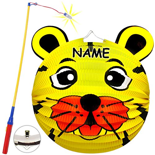 alles-meine.de GmbH Set: Laterne/Lampion + LED Laternenstab - Löwe - Tiger - Teddy Bär - für Kinder - Papierlaterne aus Papier - Lampe - Laternen Lampions - Kerzen Kerze - Figu.. von alles-meine.de GmbH