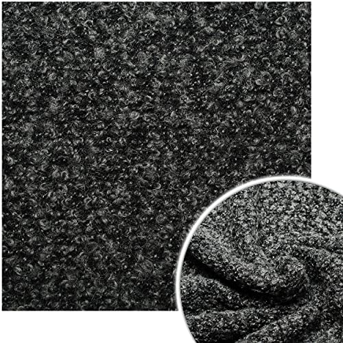 alles-meine.de GmbH Warmer Wollstoff/Boucle Stoff - Meterware am Stück - dunkel grau/schwarz - Wolle - Wollstrick - Schlingenstoff - 100% Polyester - Winterstoff - Stoffe Mu.. von alles-meine.de GmbH