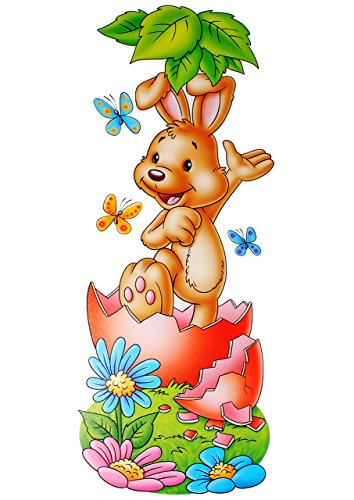 alles-meine.de GmbH XL - Fensterbild - süßer Osterhase & Ei - statisch haftend - selbstklebend + wiederverwendbar/Ostern & Frühling - Osterhasen - Sticker Fenstersticker Au.. von alles-meine.de GmbH