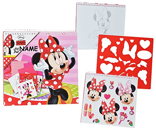 alles-meine.de GmbH XL Malbuch/Malblock - mit Schablonen + Sticker Aufkleber + Buntpapier - Minnie Mouse incl. Namen - Malvorlagen zum Ausmalen Malspaß - für Mädchen Kinder Mau.. von alles-meine.de GmbH