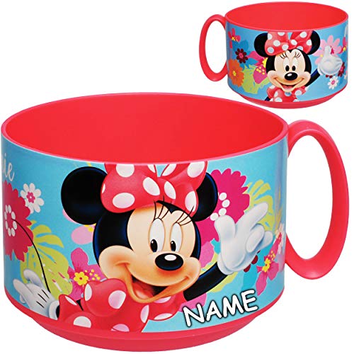 alles-meine.de GmbH XL großer - Trinkbecher/Henkeltasse/Müslischale/Schüssel - - Minnie Mouse - inkl. Name - 450 ml - BPA frei - Mikrowellen geeignet - Kunststoff Plastik -.. von alles-meine.de GmbH