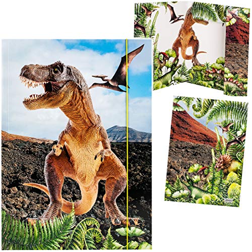 alles-meine.de GmbH XXL 2 Stück A3 - Zeichenmappen/Sammelmappen Motivwahl Dinosaurier - Tyrannosaurus Rex - Ordner - 44 cm - Mappen für Hefte Zeitschriften Zeichnungen .. von alles-meine.de GmbH