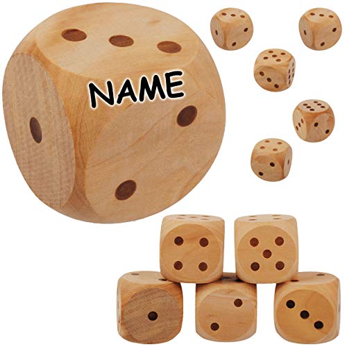 alles-meine.de GmbH großer XL Würfel - aus Holz - 5,6 cm * 5,6 cm - inkl. Name - Augenwürfel - Holzwürfel - unbehandelt - für Drinnen & Draußen - Spielwürfel - Spielewürfel - BUC.. von alles-meine.de GmbH