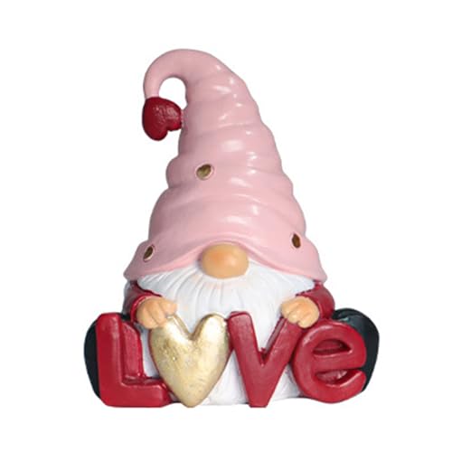 Valentine Elfs Zwergstatue, Ornament, Kunstharz, Mittelaufsätze, Weihnachtsdekoration für Zuhause, Büro, handgefertigtes Paar von alloneslife