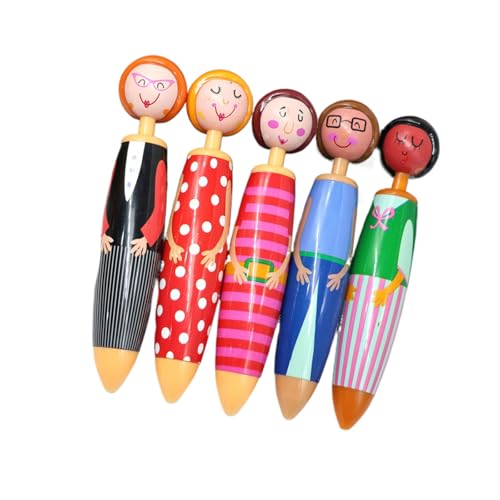 alloneslife 5 Stück Druckkugelschreiber, 0,7 mm, Schreibstift, kreative Puppen, Kugelschreiber, blaue Tinte, Druckstift für Schüler und Lehrer alloneslife 5 Stück Druckkugelschreiber, 0,7 mm, Schreibstift, kreative Puppen, Kugelschreiber, blaue Tinte, Druckstift für Schüler und Lehrer von alloneslife