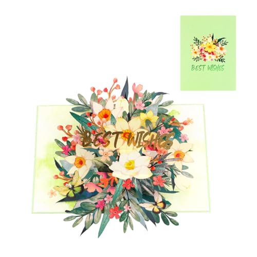 alloneslife Bunte 3D-Blumen-Feierkarte, handgefertigte Papierkarte für Party-Einladungen und Grüße, stilvolles Muttertagsgeschenk von alloneslife