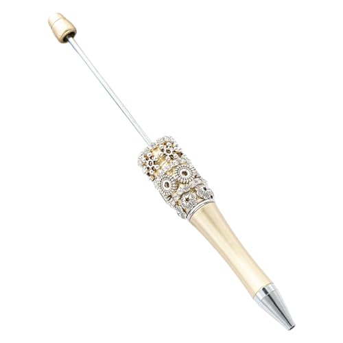 alloneslife Kreativer Perlen-Kugelschreiber, 1,0 mm, Schreibwaren-Stift, glattes Schreiben, Perlenstift, Schulbedarf (Gold) von alloneslife