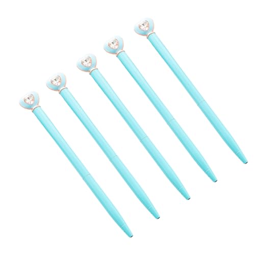 alloneslife Kugelschreiber, Herz-Kristall-Kugelschreiber, Drehstift, 1,0 mm Spitze, reibungsloses Schreiben, Business-Stift (Candy Blue) von alloneslife