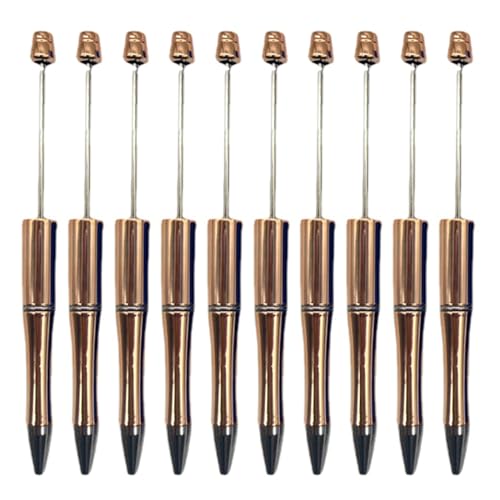 alloneslife Perlenstift, Perlenstift, Kugelschreiber, für Jungen, Mädchen, Studenten, Abschlussfeier, Büro, Schule, 10 Stück (Gold) von alloneslife